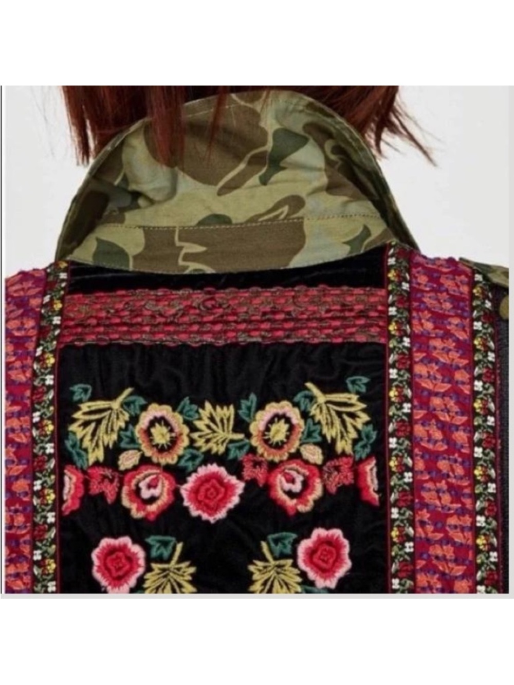 Coffee Shop Camo Floral Embroidered Tassel Jacket - Picture 4 of 11